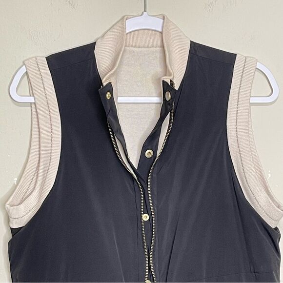 Chico’s Zenergy Reversible Roxy Rib Vest Zip Up Snap Button Athleisure Size M - Picture 6 of 16